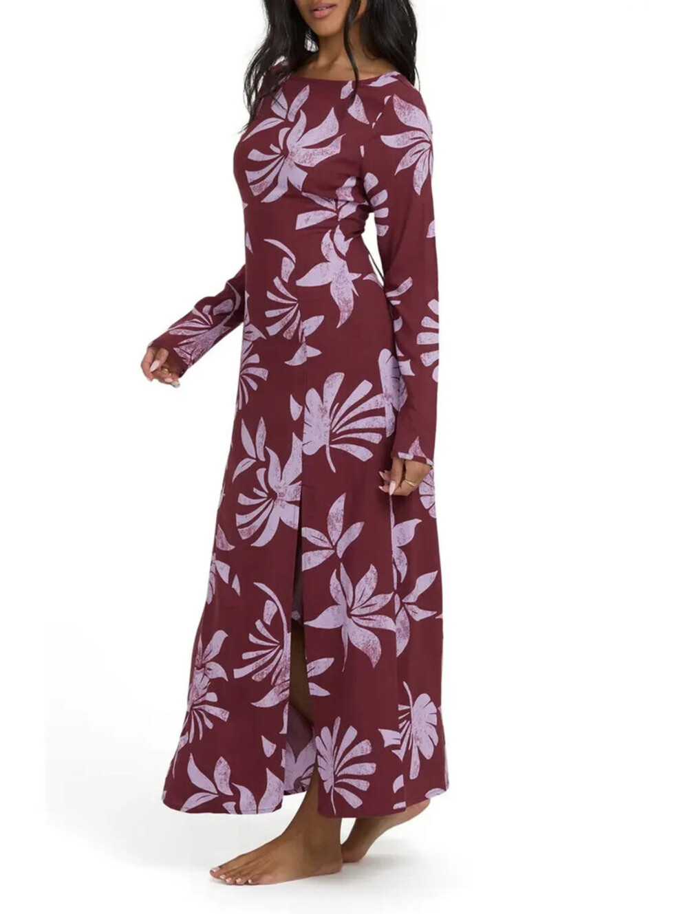 Billabong Women's L Romance You Maxi Dress  Plum Lilac Floral